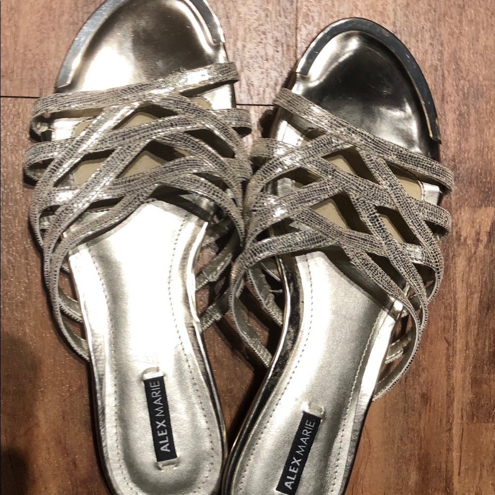 Golden flat sandals